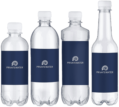 Vandflasker med etiket med logo